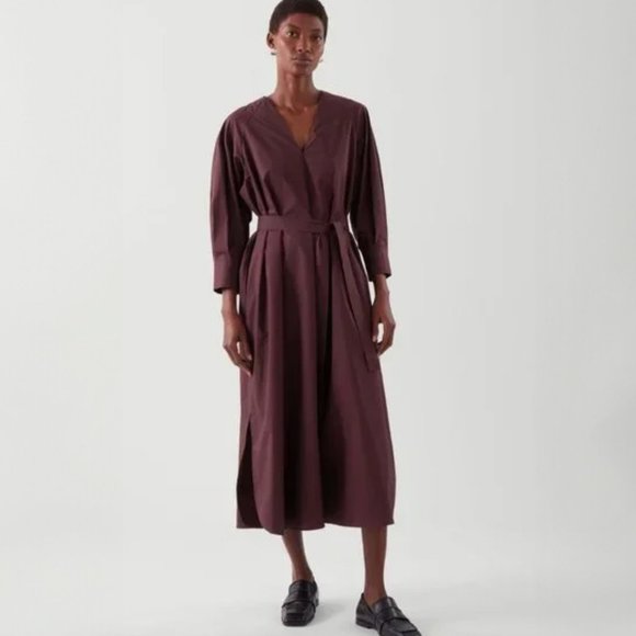 *SOLD* COS Poplin Cotton Midi Shirt Dress Size 4 - Picture 4 of 8